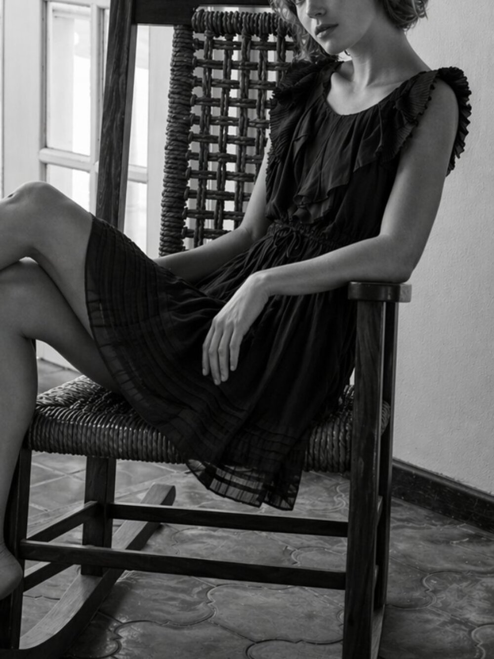 Pleated Striped Dress (0391)